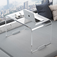 Petite Table basse transparente en acrylique pour la maison, Table basse pour la chambre, le bureau, le lit, l'ordinateur