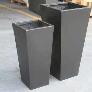 Handmade Sets of Taper Shape Cement Flower Pot with Original Green OEM Customized Europe Style POT Floor Color Plant