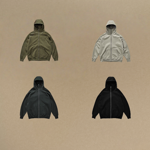 <span class=keywords><strong>Pull</strong></span> à Capuche Homme 350G Doublé Polaire avec Poignets Côtelés et Gants Intégrés, Fermeture Éclair Métallique Dissimulée, Motif Uni, Coupe Ample, Impression Numérique - Product Image 2