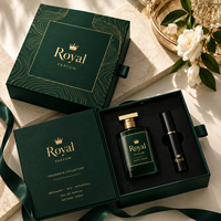 Boîte d'emballage cosmétique de luxe personnalisée pour parfum et crème pour les yeux avec fermeture magnétique et estampage à chaud doré pour les marques de beauté