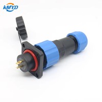 Connecteur d'alimentation étanche IP68 SD16/SP16 à 2-9 broches, mâle-femelle, à montage sur panneau à bride, pour équipement électrique robuste