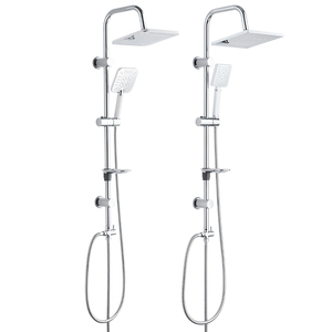 Ensemble de douche sanitaire complet en acier inoxydable, kit de douche à effet pluie pour hôtel et <span class=keywords><strong>appartement</strong></span> avec robinet d'eau chaude et froide - Product Image 1