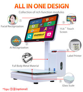 Balance POS tout-en-un Caisse enregistreuse pour PC Acier inoxydable Aliments frais Fruits Légumes Plateau de pesée pour papier-pour produits frais POS - Product Image 2