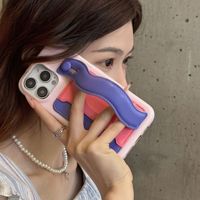 Casing ponsel dompet kartu warna campuran penutup pelindung tahan benturan casing Funda tali melingkar untuk iPhone 16 15 14 13 12 Pro Max Plus