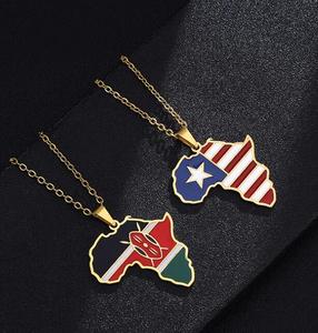 Collar <span class=keywords><strong>de</strong></span> acero inoxidable con <span class=keywords><strong>mapa</strong></span> africano, colgante <span class=keywords><strong>de</strong></span> Nigeria, Ghana, Somalia, venta al por mayor - Product Image 5