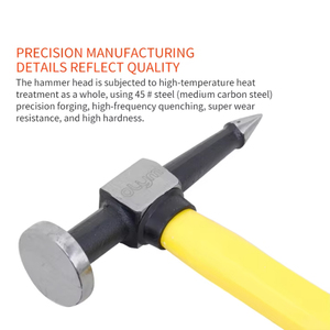 Kit professionnel de réparation de bosses de voiture <span class=keywords><strong>11</strong></span> pièces, ensemble marteau et dolly, en acier au carbone pour tôle, manche plastifié jaune, pour 6 mois - Product Image 5