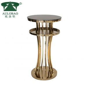 Muebles para Bodas, Mesa de Cóctel Redonda de Acero Inoxidable Dorado para Eventos - Product Image 5