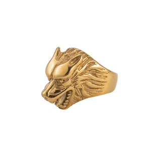 Wolf Head <b>Ring</b> Metallic <b>Titanium</b> Steel 3D Design For Men Fashion Jewelry Gift - Product Image 5