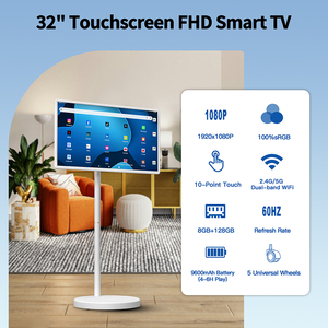 TV thông minh 32 inch xoay màn hình cảm ứng thông minh TV xách tay đứng LCD hiển thị tương tác điện tử lớn Tablet PC trên bánh xe - Product Image 3