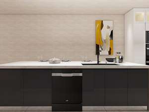 Armoires de cuisine modernes et élégantes, finition laquée grise brillante, bois massif, contreplaqué, MDF, comprend un évier et un dosseret pour un usage en appartement - Product Image 3