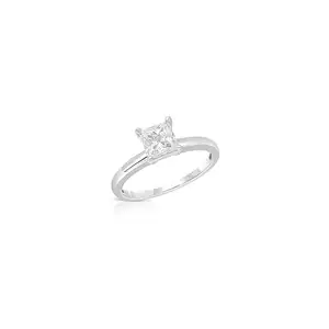 1 Carat Princess Cut Cubic Zirconia Solitaire Engagement Ring for Women | 10K Gold Engagement Ring | Simulated Diamond Ring