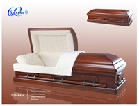 Ataúdes de Madera Sólida Estilo Americano de Alta Calidad, Fabricados en China, para Funerales con Asas Metálicas