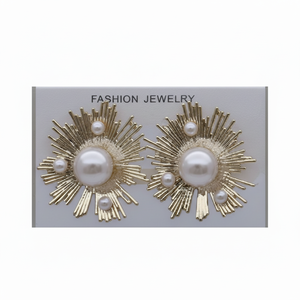 Stile classico Vintage cerchio Design orecchini in lega di alta qualità con perla alla moda gioielli religiosi per le donne alla moda - Product Image 1