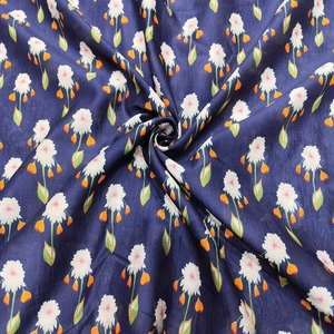 Tela de Seda Cruda Azul Elegante, Ligera, con Patrón Geométrico Abstracto, para Confección de Kurta, Blusas, Vestidos y Manualidades - Product Image 3