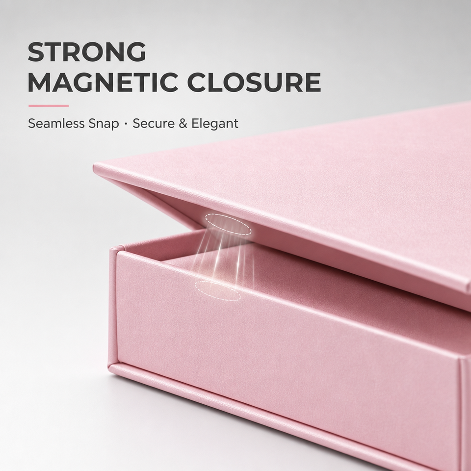 Custom Logo Pink Magnetic Book Shape Jewelry Gift Box Luxury Rigid ...