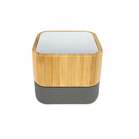 Altavoz Bluetooth de Madera de Bambú con Batería Integrada y Avisos de Voz; Portátil para Uso en Interiores y Exteriores, para Escritorio, Auto y Hogar