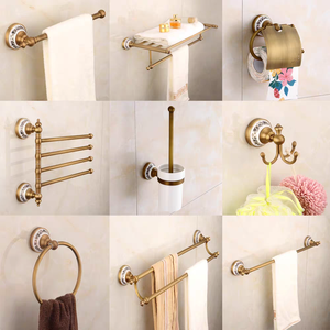 Set aksesori kamar mandi Toilet Hotel terpasang di dinding keramik kuningan padat antik kualitas tinggi untuk perangkat keras mandi mewah - Product Image 3