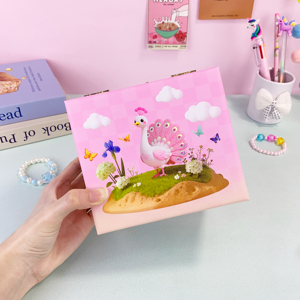 Custom Rotating Paper Music Box with Peacock Doll for Eco-Friendly Jewelry Storage &amp; Gift for Girls - Product Image 6