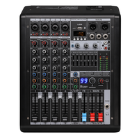 Console de mixage audio professionnelle B6 6 canaux avec BT 5.0, lecteur MP3 USB, 99 effets DSP, alimentation fantôme 48V et égaliseur graphique 7 bandes