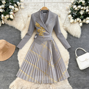 sachin and babi light blue dress S.L. Fashions Petite - Chiffon Jacket Dress with Beaded Shoulder Detail &  Tiered Skirt main image 1