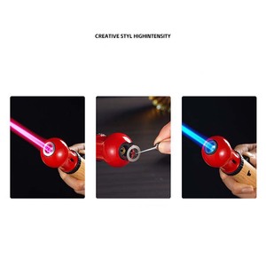 Airo Hot Bán biểu tượng tùy chỉnh Windproof <span class=keywords><strong>Torch</strong></span> nhẹ hơn ngọn lửa màu Đỏ matchstick hình dạng bơm lại nhẹ hơn - Product Image 3