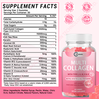 Gummies de collagène 15-en-1 à marque privée OEM avec suppléments de vitamines C, B, D, E et de zinc pour la santé de la peau, des cheveux et des ongles des adultes