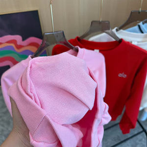 Sudadera de cuello redondo con letras tridimensionales 26 Spring para mujer, informal, clásica, versátil, deportiva, para yoga, top corto - Product Image 2