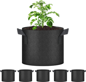 Sac de culture de fraises en tissu feutré, multi-poches, durable, biodégradable, écologique, avec poignées, capacité d'un gallon - Product Image 1