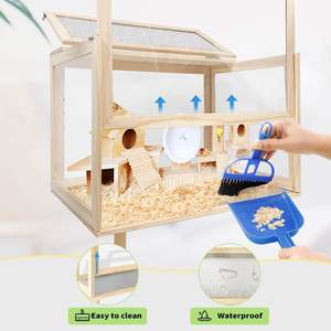 Grandes <span class=keywords><strong>cages</strong></span> à hamsters en bois, habitat pour hamsters, souris et rats avec ventilateur, <span class=keywords><strong>cages</strong></span> pour petits animaux - Product Image 3