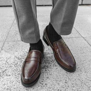 Wholesale Dress Shoes Oxfords <strong>Men's</strong> Leather Shoes Business Formal <strong>Brogue</strong> High-end Casual Large Size <strong>Men's</strong> Shoes - Product Image 5