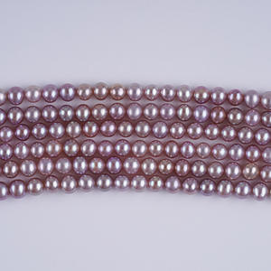 Perles d'eau douce naturelles Zhuji, perles rondes blanches et roses de 3 à 4 mm pour la fabrication de bijoux en gros - Product Image 2