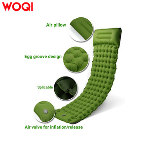 แผ่นรองนอนเป่าลม Woqi สีเขียว รูปทรงสี่เหลี่ยมผืนผ้า สำหรับ 1 คน พกพาสะดวก น้ำหนักเบา เหมาะสำหรับกิจกรรมกลางแจ้ง - Product Image 5