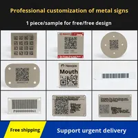 Signalétique personnalisée en métal avec code QR, plaque signalétique résistante à l'usure avec code-barres, gravure numérique au laser, aluminium, acier inoxydable