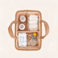 Cesta Organizadora de Fleece Sherpa com 3 Compartimentos para Fraldas, Brinquedos e Armazenamento de Bebê