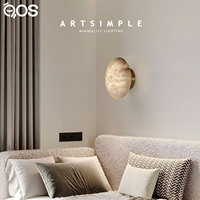 Applique murale moderne en albâtre naturel, lampe murale LED de luxe en laiton et pierre espagnole pour chambre à coucher, chevet, salon, hôtel