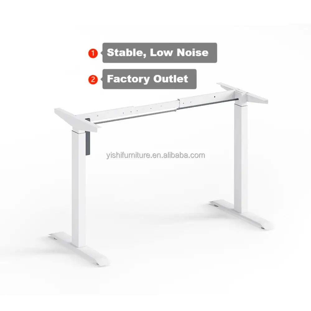 Scrivania Regolabile Home Office White Electric Height Adjustable Sit Stand Up Frame Computer Lifting Standing Desk Gaming Table