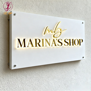 DDP sans taxes, livraison rapide, enseigne lumineuse LED pour entreprise, nom de marque, logo en <span class=keywords><strong>lettres</strong></span> dorées 3D, enseigne de magasin extérieur, enseigne de boutique - Product Image 3