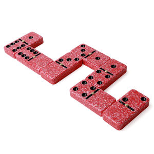 Juego de Dominó Doble 6 al por Mayor de Fábrica, Diseño de Efecto Mármol de Color Rojo, Punto Negro con Spinner Dorado, Logotipo Personalizado de <span class=keywords><strong>Casino</strong></span> - Product Image 4