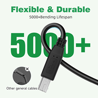 Câble d'extension d'imprimante de 1,5 m, USB 2.0, mâle A vers mâle B, câble de connexion pour ordinateur, PC, ordinateur portable