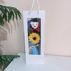 Oso de Peluche de Graduación con Flor Artificial de Girasol, Oso de Peluche con Birrete <span class=keywords><strong>y</strong></span> Toga de Graduación, Regalo de Graduación para Escuela Secundaria <span class=keywords><strong>y</strong></span> Universidad - Product Image 4