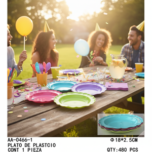 CASAMAX WL AA-0466-1 Platos de Plástico Duraderos de Colores para Fiestas y Eventos Vajilla de Fiesta Económica - Product Image 3