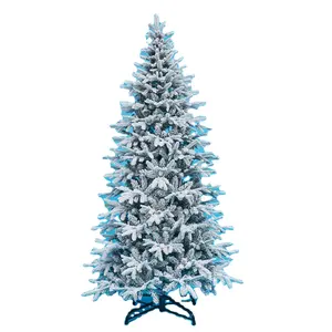 Duoyou Fábrica Custom Home Decoração Pré-Lit Ornamentos Branco Verde Artificial Xmas Papai Noel Árvore De Natal