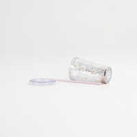 Gobelet en plastique transparent à double paroi de 16 oz pour boissons froides, réutilisable, promotionnel, avec paille et impression de logo personnalisé