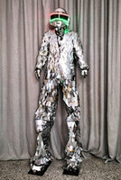 Costume de scène lumineux réfléchissant pour adulte, tenue de performance Alien avec technologie réfléchissante pour spectacle de bar et spectacle de danse rapide
