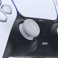 EXtremeRate Solid White & New Hope Gris Thumb Stick Grips Remplacement Thumbstick pour PS5 & PS4 Controller