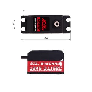 Motor sin Núcleo Programable B45CHM V2 de 18 kg y 0.110 s, Engranaje Metálico Digital de Bajo Perfil para Autos/Helicópteros RC 1:10 - Product Image 3