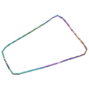 Nuevo Collar de Cadena Geométrica con Diseño de Bloques de Color, Chapado en Oro de Acero de Titanio, Estilo Hiphop, Joyería de Moda para Hombre - Product Image 6