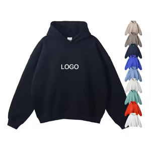 Dropshipping Sweats à capuche en coton personnalisés pour hommes, sweats à capuche vierges, épais, lourds, surdimensionnés, avec impression personnalisée et logo pour hommes - Product Image 1