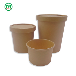 Emballage à <span class=keywords><strong>emporter</strong></span> en papier Kraft, Logo personnalisé 16oz 26oz 32oz, tasse à <span class=keywords><strong>soupe</strong></span>, pour pâtes de riz, pièces - Product Image 4