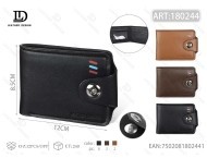 Portafoglio da uomo con chiusura a bottone singolo in vera pelle da 7 pollici con chiusura a scatto stile minimalista - Product Image 1